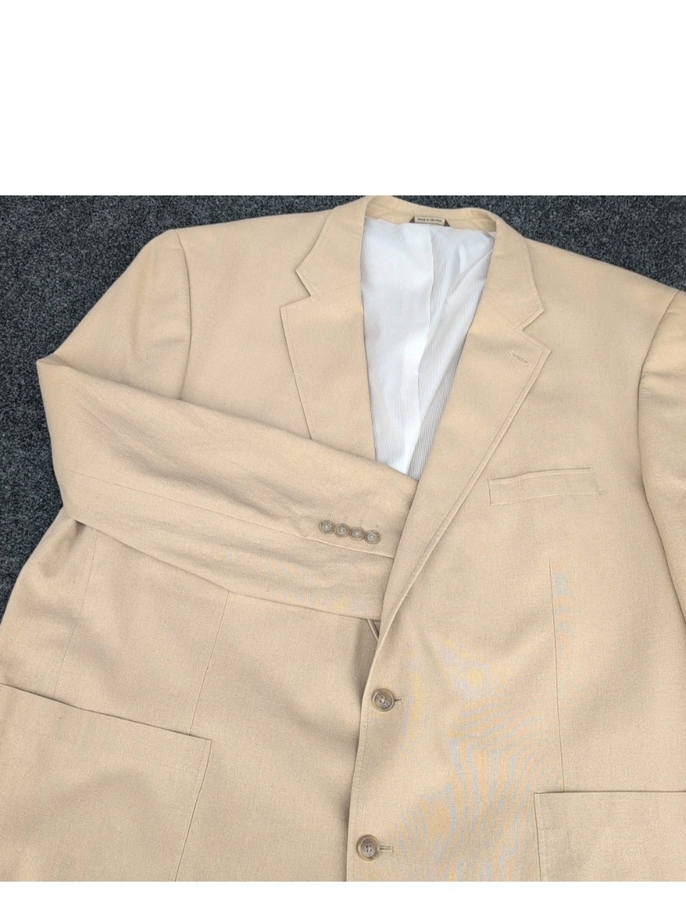 Oak Hill Jacket Mens 52 Long Linen Rayon Blend Herringbone Sport Coat Blazer